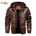 Men's Winter Warm Motorcycle PU Leather Jacket