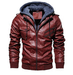 Men's Winter Warm Motorcycle PU Leather Jacket