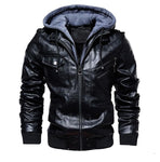 Men's Winter Warm Motorcycle PU Leather Jacket