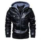 Men's Winter Warm Motorcycle PU Leather Jacket
