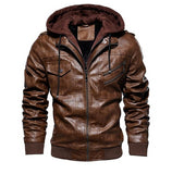 Men's Winter Warm Motorcycle PU Leather Jacket