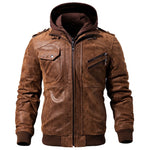 Men Motorcycle Removable Hood winter Jacket